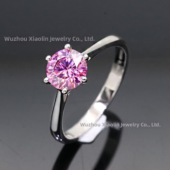 Prsten od moissanita, okruglog oblika, ugradni dizajn, jednostavan stil, čistoća VVS