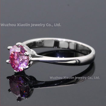 Prsten od moissanita, okruglog oblika, ugradni dizajn, jednostavan stil, čistoća VVS