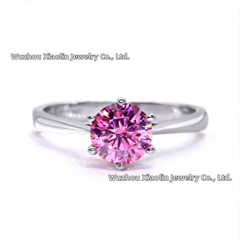 Prsten od moissanita, okruglog oblika, ugradni dizajn, jednostavan stil, čistoća VVS