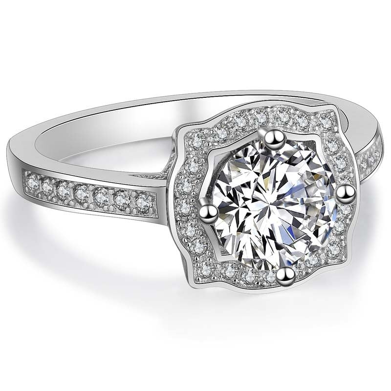 Bakreni prsten za žene s dijamantnim izgledom, Seiko obrada, Ice earl jewelry factory