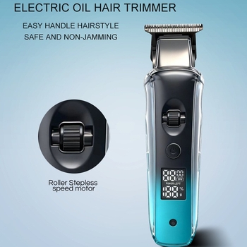 Презареждащ подстригвач за коса с безстъпково регулиране на скоростта, мотор с четки, ножове от неръждаема стомана, батерия 1200–2000 mAh