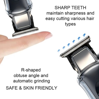 Презареждащ подстригвач за коса с безстъпково регулиране на скоростта, мотор с четки, ножове от неръждаема стомана, батерия 1200–2000 mAh