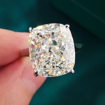 Longlongjin prsten od srebra 925 s umjetnim dijamantom, 6 karata, Ice Flower rez, za žene