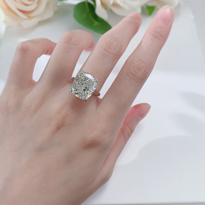 Longlongjin prsten od srebra 925 s umjetnim dijamantom, 6 karata, Ice Flower rez, za žene
