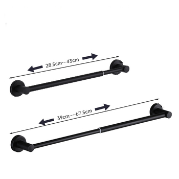 Teleskopski držač za ručnike od nehrđajućeg čelika za kupaonicu, montaža bušenjem, nosivost 5 kg