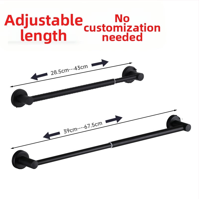 Teleskopski držač za ručnike od nehrđajućeg čelika za kupaonicu, montaža bušenjem, nosivost 5 kg