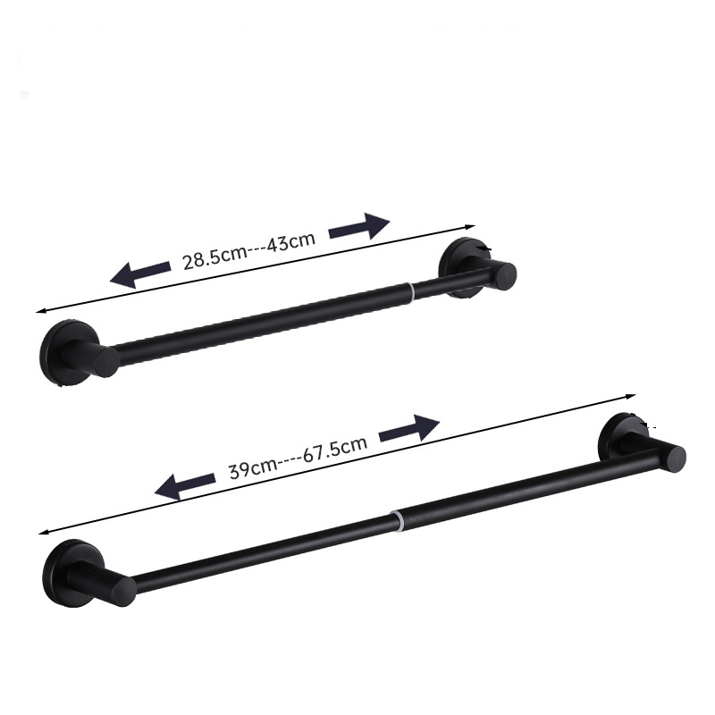 Teleskopski držač za ručnike od nehrđajućeg čelika za kupaonicu, montaža bušenjem, nosivost 5 kg