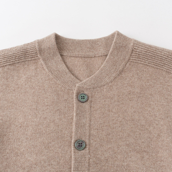 Muški debeli vuneni kardigan, okrugli izrez, dugi rukavi, ležerni kroj, bez glačanja, vuna 96–99%, obična duljina, zima