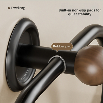 Zidni držač ručnika za kupaonicu, bez bušenja, ABS, Bake Paint završna obrada, nosivost 10 kg, 1 razina, sklopivi, protuklizni