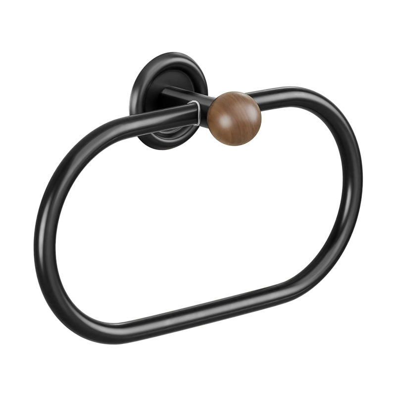 Zidni držač ručnika za kupaonicu, bez bušenja, ABS, Bake Paint završna obrada, nosivost 10 kg, 1 razina, sklopivi, protuklizni