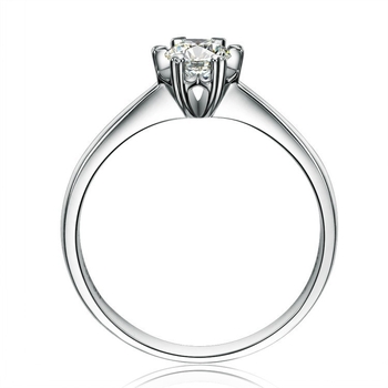 Gyűrű szív alakú hópehely motívummal, fehér réz anyagból, Seiko felületkezelés, nőknek