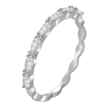 Női geometrikus gyűrű fehér réz cirkóniával, koreai stílus, testreszabható