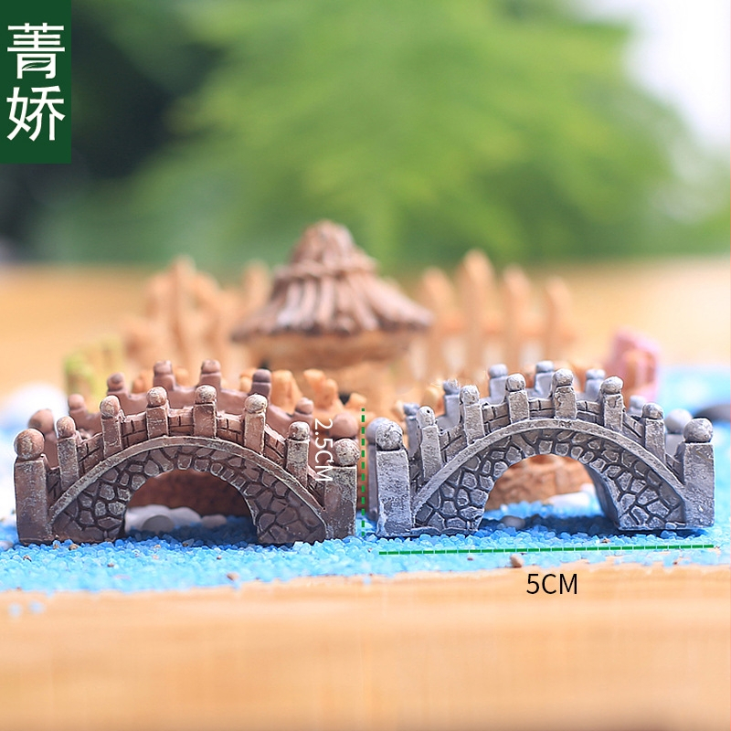 Jing Jiao mini smoleni mostić od smole za mikro pejzaž s mahovinom - pastoralni stil, obojena površina