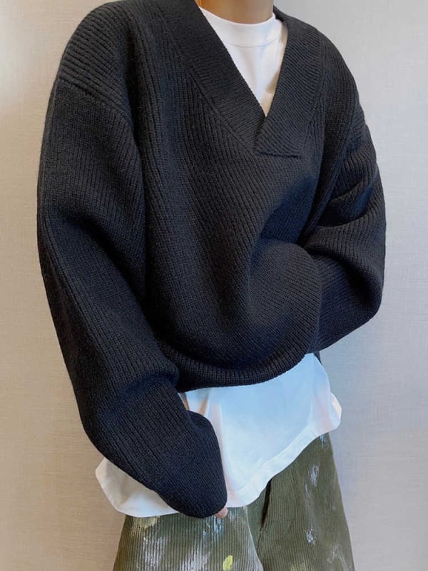 Muški džemper s okruglim izrezom, ležeran kroj, dugi rukav, fina vuna, jesen 2024