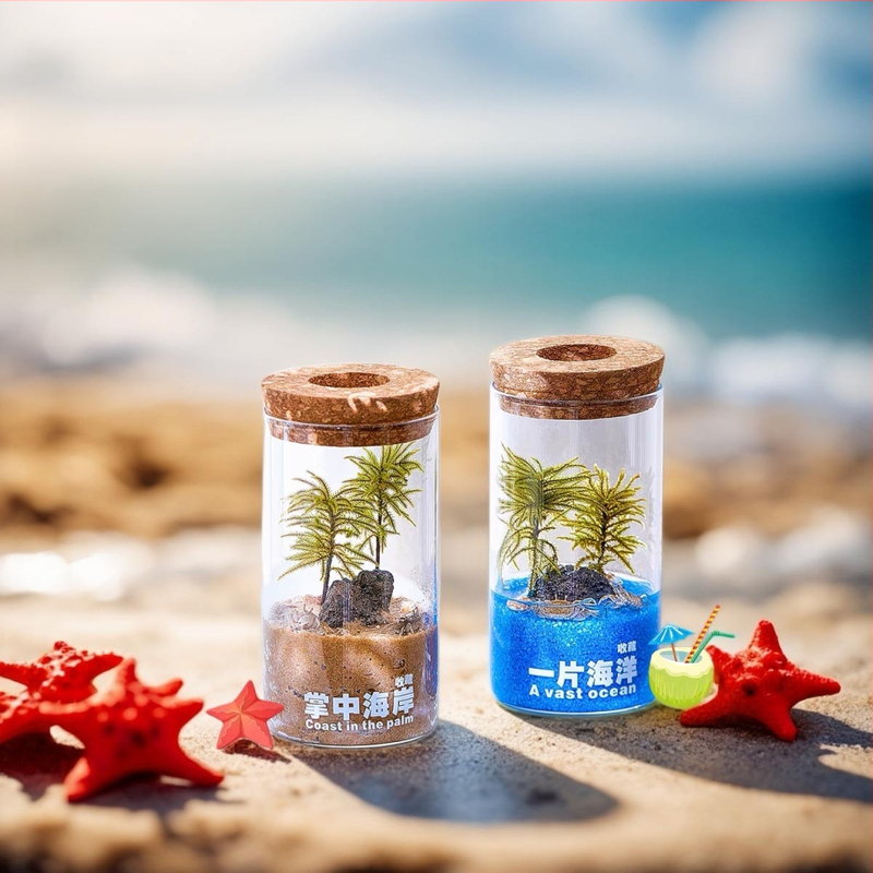 Stakleno akvarij s mikro pejzažom • ručna izrada • model: mikro pejzaž • stil: lagani luksuz • prilagodljivo