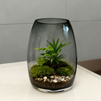 Γυάλινο θερμοκήπιο-διακοσμητικό για μικροτοπίο με βρύα και φυτά, υδροπονική φιάλη, διακοσμητικό γραφείου, Crystal yao