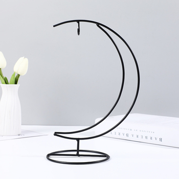 Željezni držač za viseće boce i biljke u obliku mjeseca, ručna izrada, mogućnost prilagođavanja, dekorativni držač