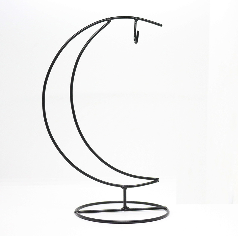 Željezni držač za viseće boce i biljke u obliku mjeseca, ručna izrada, mogućnost prilagođavanja, dekorativni držač