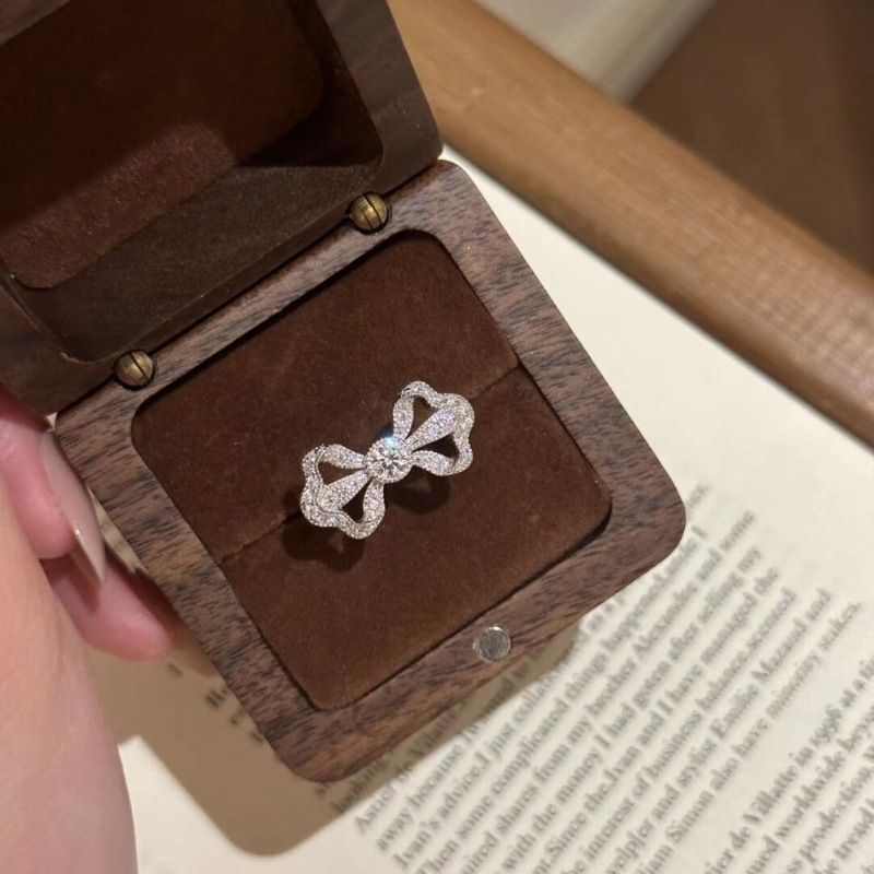 Inel cu formă de fundă din cupru, placat electrochimic, stil lux lejer pentru femei