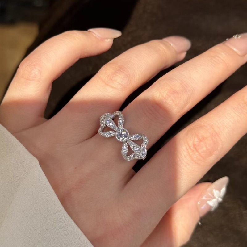 Inel cu formă de fundă din cupru, placat electrochimic, stil lux lejer pentru femei