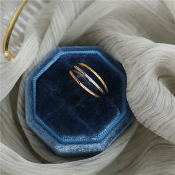 Inel din oțel de titan, motiv geometric diamantat, inel pentru falangă, primăvara 2024