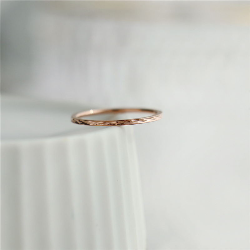 Inel din oțel de titan, motiv geometric diamantat, inel pentru falangă, primăvara 2024