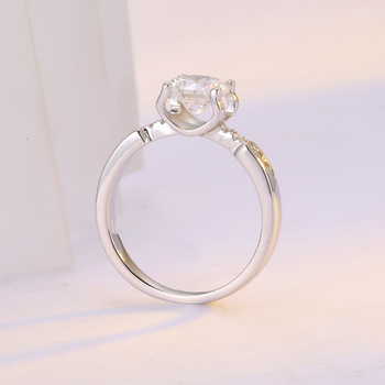 Inel geometric din cupru pentru femei cu diamant sintetic