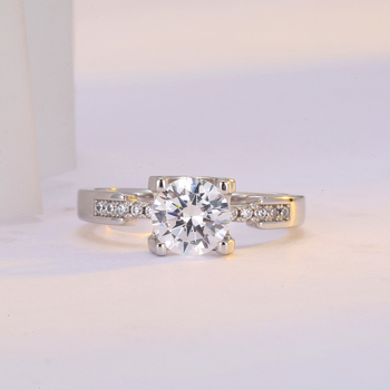 Inel geometric din cupru pentru femei cu diamant sintetic