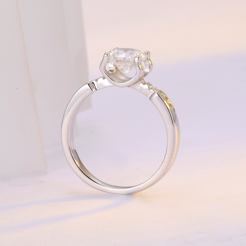 Inel geometric din cupru pentru femei cu diamant sintetic