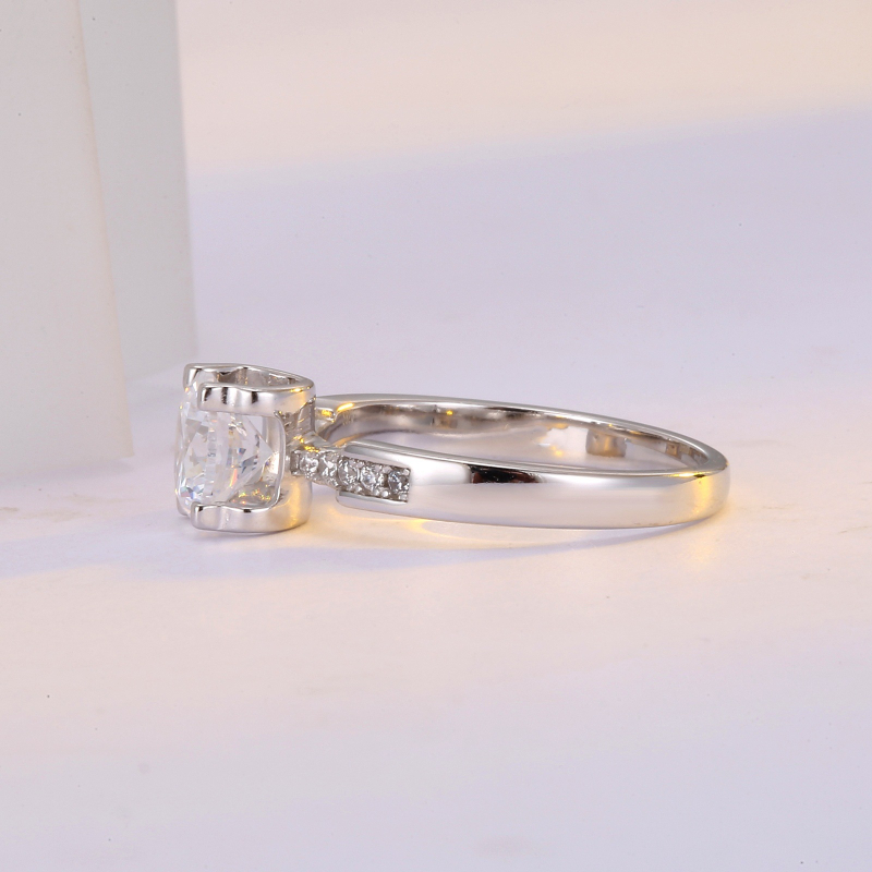 Inel geometric din cupru pentru femei cu diamant sintetic