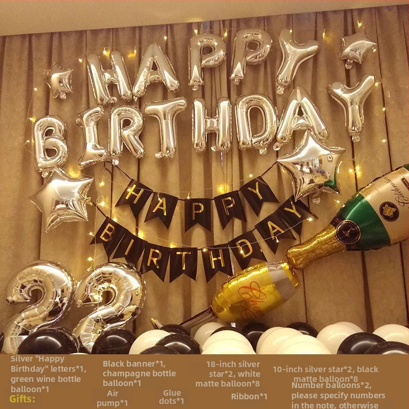 Rođendanski dekorativni rekviziti, tkanina materijal, uređenje prostora za pozadinu zabave