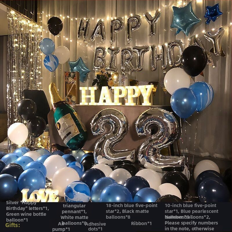 Rođendanski dekorativni rekviziti, tkanina materijal, uređenje prostora za pozadinu zabave