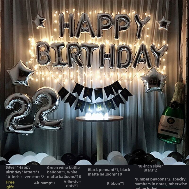 Rođendanski dekorativni rekviziti, tkanina materijal, uređenje prostora za pozadinu zabave