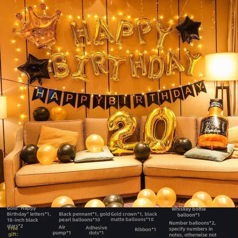 Rođendanski dekorativni rekviziti, tkanina materijal, uređenje prostora za pozadinu zabave