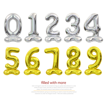 Balon cu număr 2026, 3D, stand înalt – balon din folie de aluminiu, formă de cifră, imprimarea siglei nu este posibilă