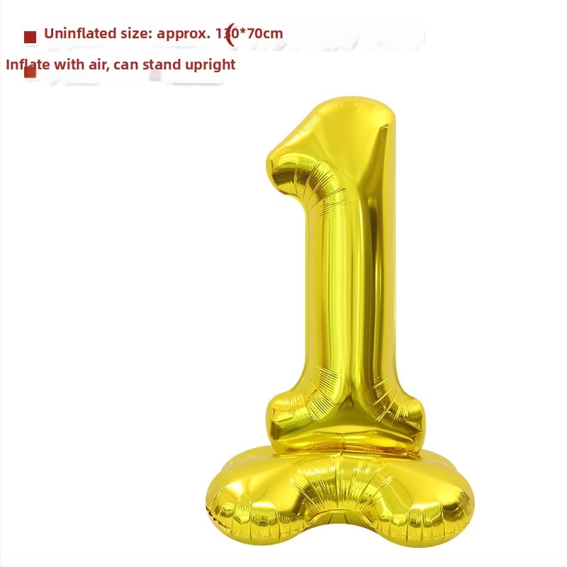 Balon cu număr 2026, 3D, stand înalt – balon din folie de aluminiu, formă de cifră, imprimarea siglei nu este posibilă