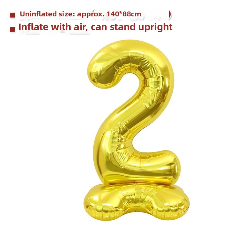 Balon cu număr 2026, 3D, stand înalt – balon din folie de aluminiu, formă de cifră, imprimarea siglei nu este posibilă