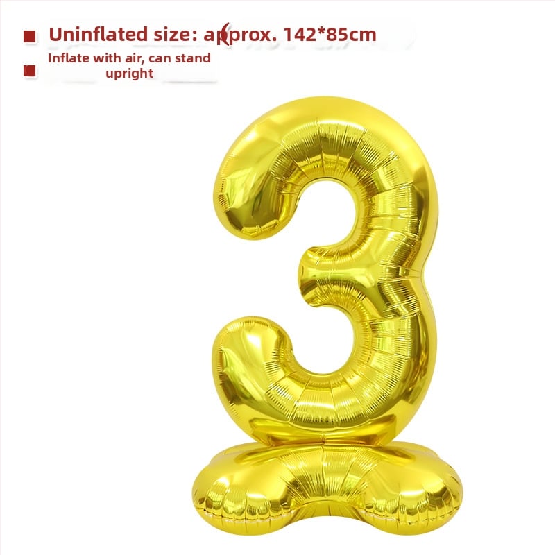 Balon cu număr 2026, 3D, stand înalt – balon din folie de aluminiu, formă de cifră, imprimarea siglei nu este posibilă
