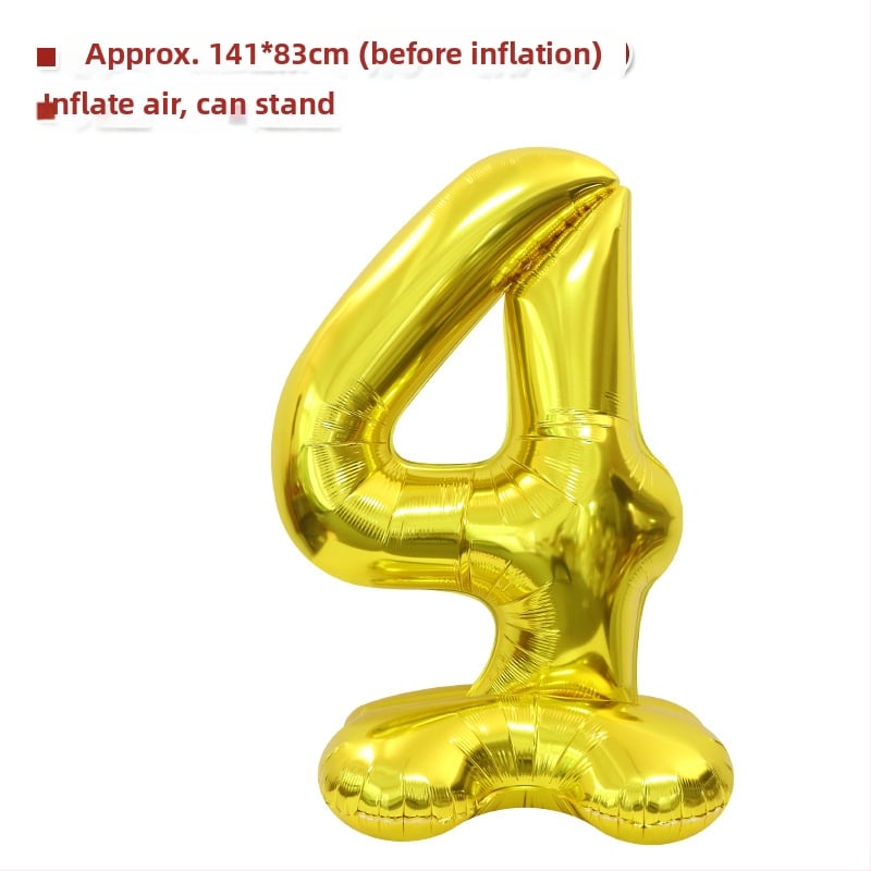Balon cu număr 2026, 3D, stand înalt – balon din folie de aluminiu, formă de cifră, imprimarea siglei nu este posibilă