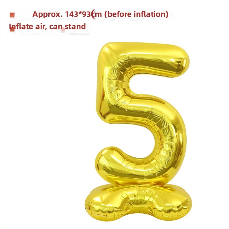 Balon cu număr 2026, 3D, stand înalt – balon din folie de aluminiu, formă de cifră, imprimarea siglei nu este posibilă