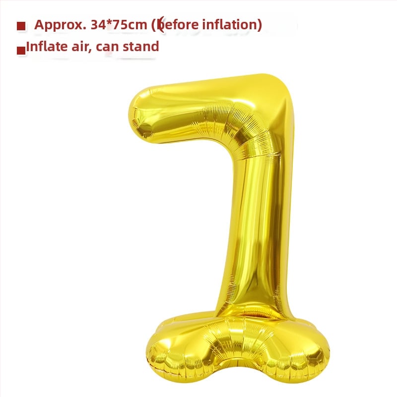 Balon cu număr 2026, 3D, stand înalt – balon din folie de aluminiu, formă de cifră, imprimarea siglei nu este posibilă