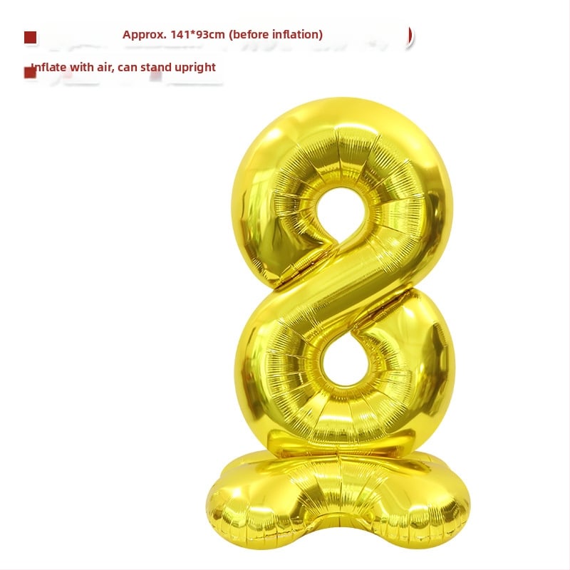 Balon cu număr 2026, 3D, stand înalt – balon din folie de aluminiu, formă de cifră, imprimarea siglei nu este posibilă