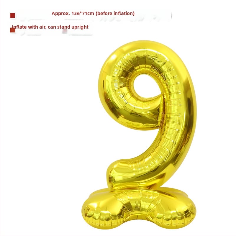 Balon cu număr 2026, 3D, stand înalt – balon din folie de aluminiu, formă de cifră, imprimarea siglei nu este posibilă