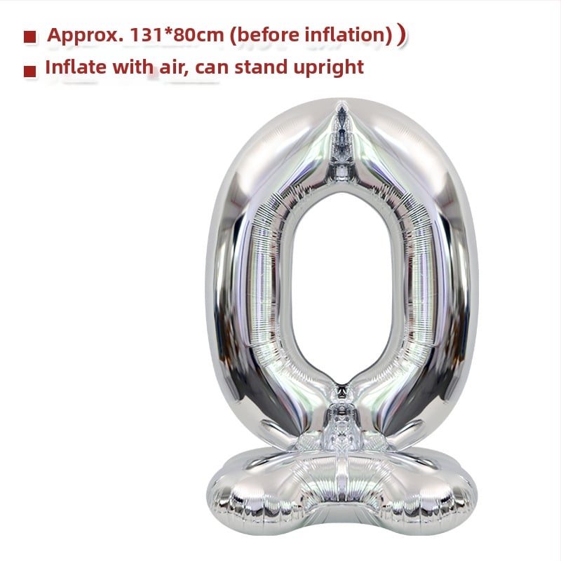 Balon cu număr 2026, 3D, stand înalt – balon din folie de aluminiu, formă de cifră, imprimarea siglei nu este posibilă