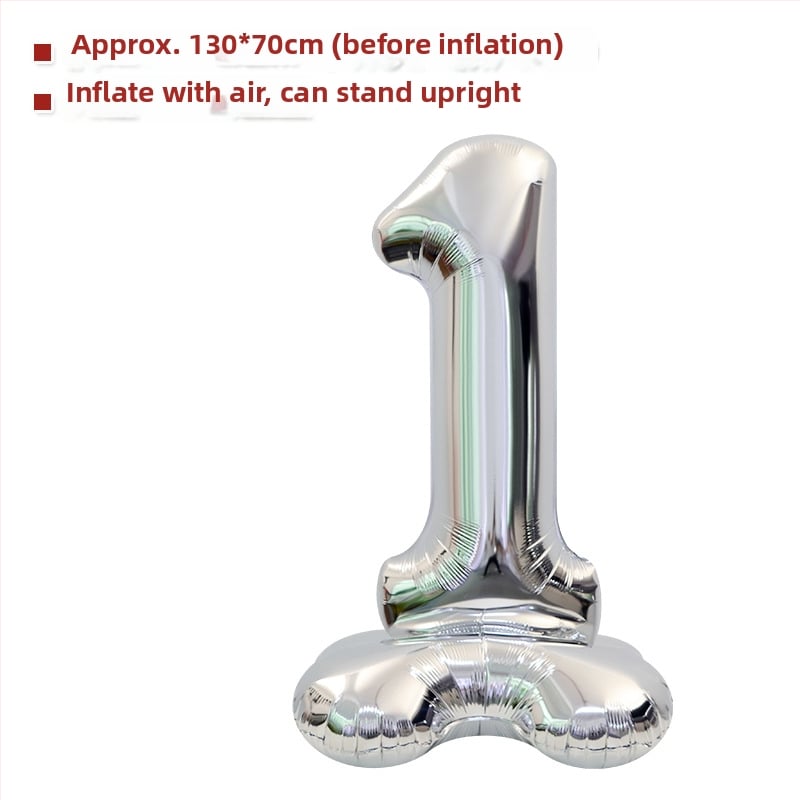 Balon cu număr 2026, 3D, stand înalt – balon din folie de aluminiu, formă de cifră, imprimarea siglei nu este posibilă