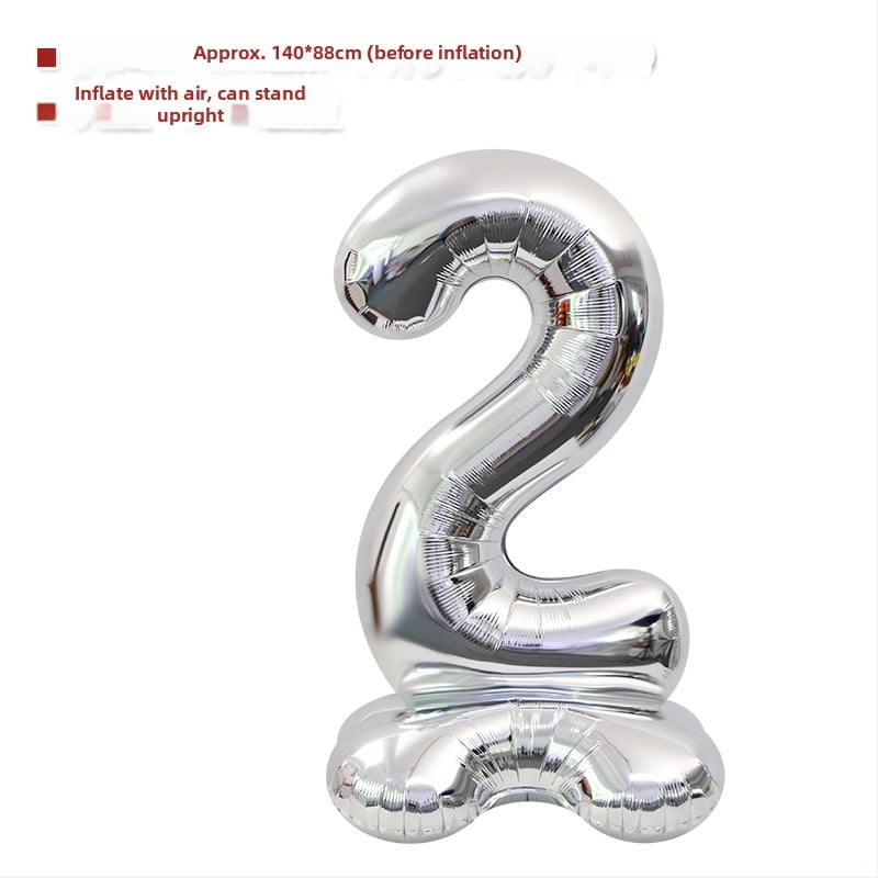 Balon cu număr 2026, 3D, stand înalt – balon din folie de aluminiu, formă de cifră, imprimarea siglei nu este posibilă