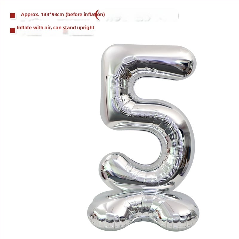 Balon cu număr 2026, 3D, stand înalt – balon din folie de aluminiu, formă de cifră, imprimarea siglei nu este posibilă