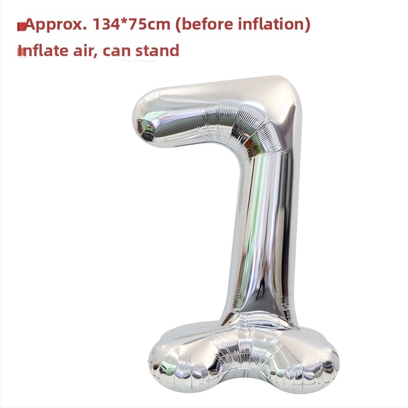Balon cu număr 2026, 3D, stand înalt – balon din folie de aluminiu, formă de cifră, imprimarea siglei nu este posibilă