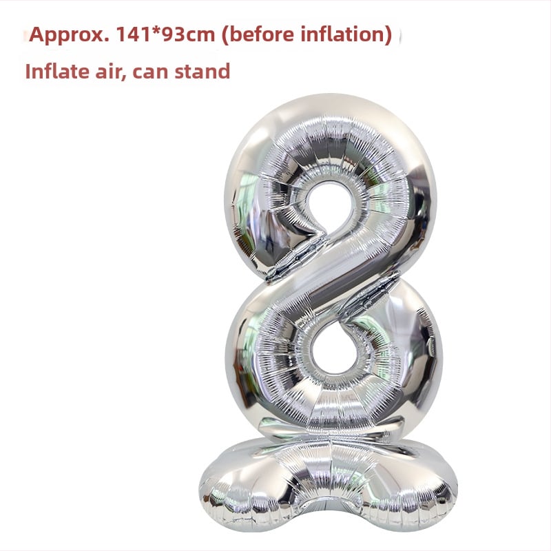 Balon cu număr 2026, 3D, stand înalt – balon din folie de aluminiu, formă de cifră, imprimarea siglei nu este posibilă