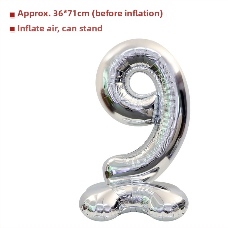 Balon cu număr 2026, 3D, stand înalt – balon din folie de aluminiu, formă de cifră, imprimarea siglei nu este posibilă